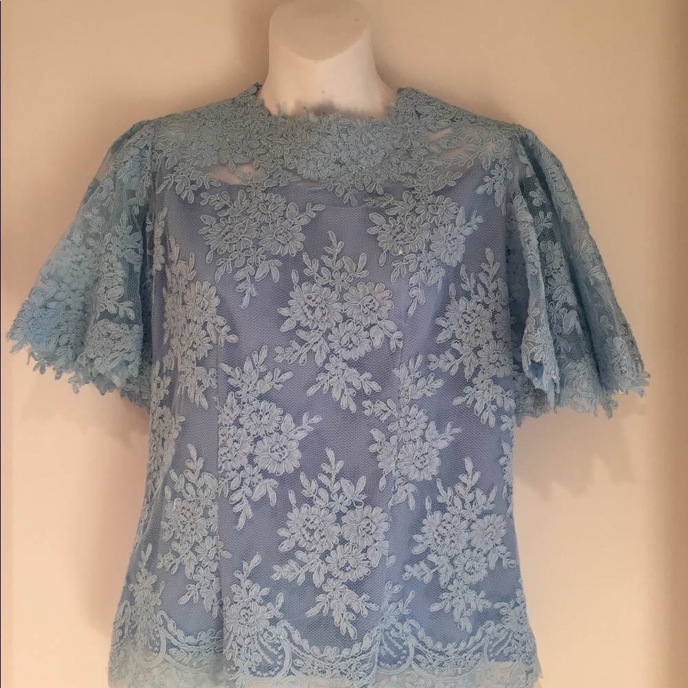 Blue lace blouse size m